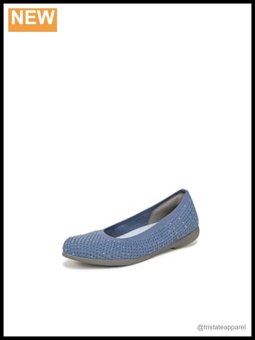 Knit ballet flat with foam comfort arch support